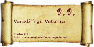 Varsányi Veturia névjegykártya